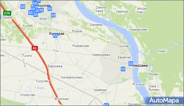 mapa Niestuszewo, Niestuszewo na mapie Targeo
