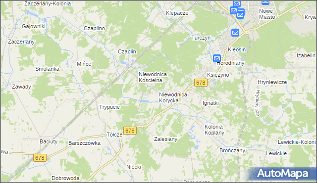 mapa Niewodnica Korycka, Niewodnica Korycka na mapie Targeo