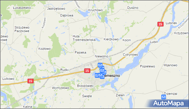 mapa Niewolno, Niewolno na mapie Targeo