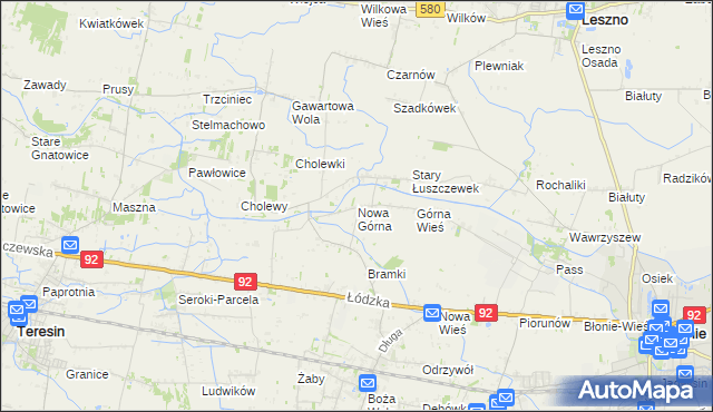mapa Nowa Górna, Nowa Górna na mapie Targeo