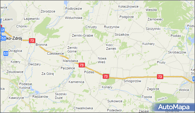 mapa Nowa Wieś gmina Busko-Zdrój, Nowa Wieś gmina Busko-Zdrój na mapie Targeo