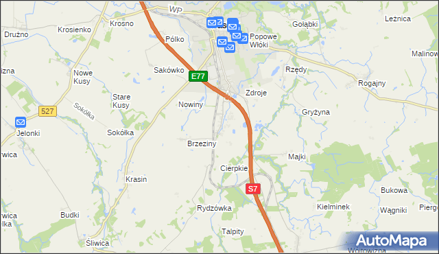mapa Nowa Wieś gmina Pasłęk, Nowa Wieś gmina Pasłęk na mapie Targeo