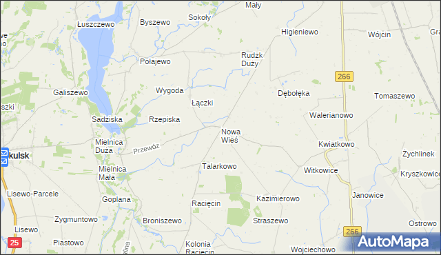 mapa Nowa Wieś gmina Piotrków Kujawski, Nowa Wieś gmina Piotrków Kujawski na mapie Targeo