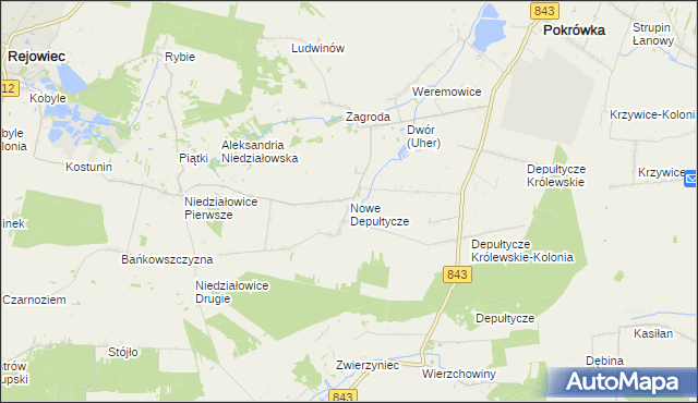 mapa Nowe Depułtycze, Nowe Depułtycze na mapie Targeo