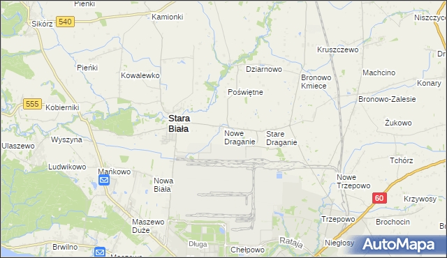 mapa Nowe Draganie, Nowe Draganie na mapie Targeo