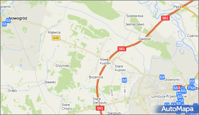 mapa Nowe Kupiski, Nowe Kupiski na mapie Targeo