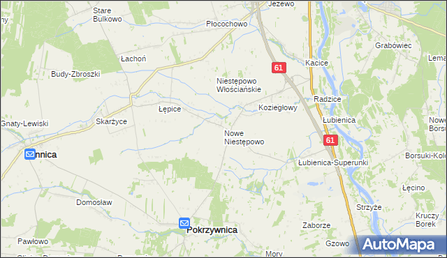 mapa Nowe Niestępowo, Nowe Niestępowo na mapie Targeo