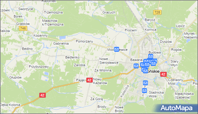 mapa Nowe Sierosławice, Nowe Sierosławice na mapie Targeo