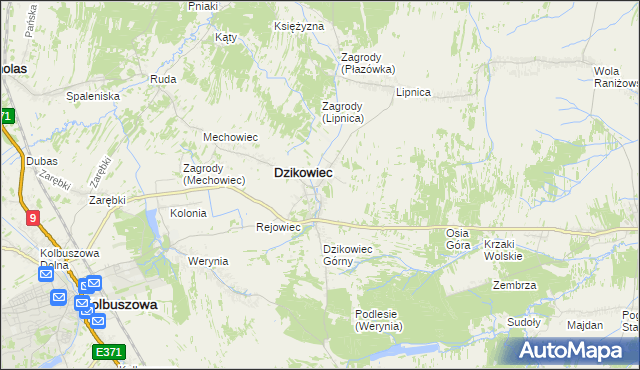 mapa Nowy Dzikowiec, Nowy Dzikowiec na mapie Targeo