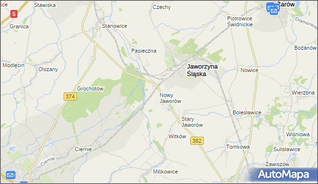 mapa Nowy Jaworów, Nowy Jaworów na mapie Targeo