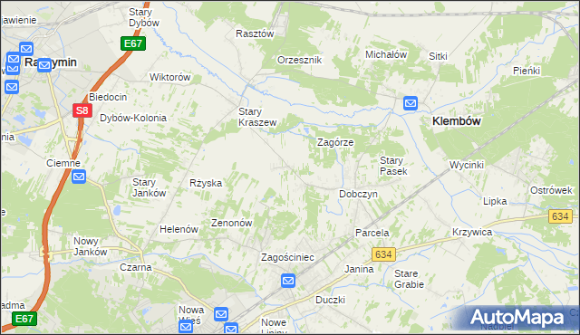 mapa Nowy Kraszew, Nowy Kraszew na mapie Targeo