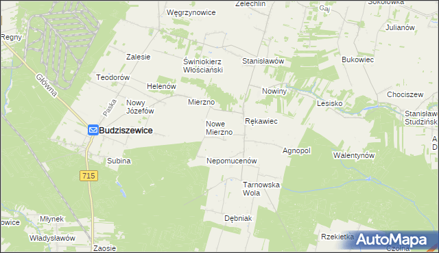 mapa Nowy Rękawiec, Nowy Rękawiec na mapie Targeo