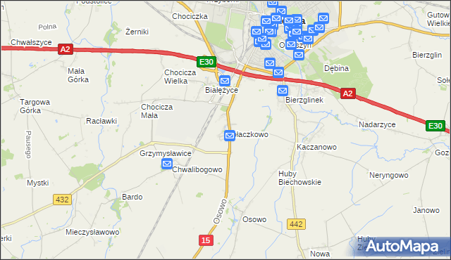 mapa Obłaczkowo, Obłaczkowo na mapie Targeo