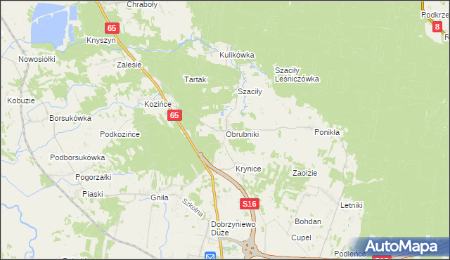 mapa Obrubniki, Obrubniki na mapie Targeo