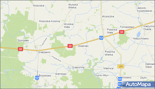 mapa Okaliniec, Okaliniec na mapie Targeo