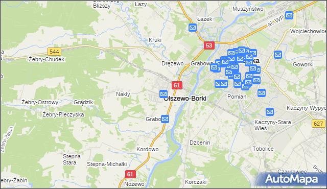 mapa Olszewo-Borki, Olszewo-Borki na mapie Targeo