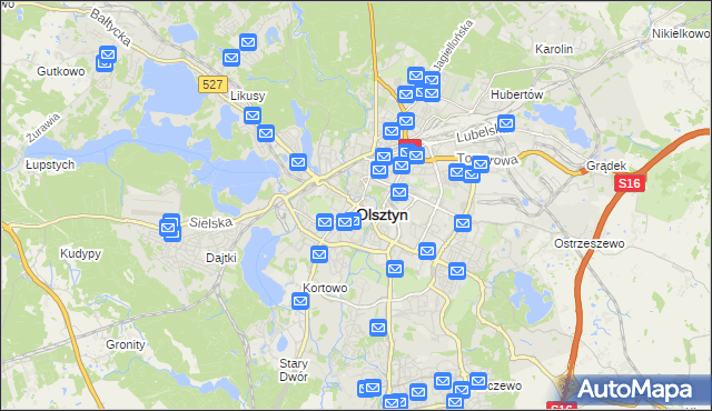 mapa Olsztyna, Olsztyn na mapie Targeo