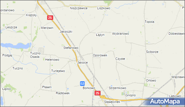 mapa Oporówek gmina Inowrocław, Oporówek gmina Inowrocław na mapie Targeo