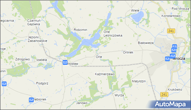 mapa Orle gmina Mrocza, Orle gmina Mrocza na mapie Targeo