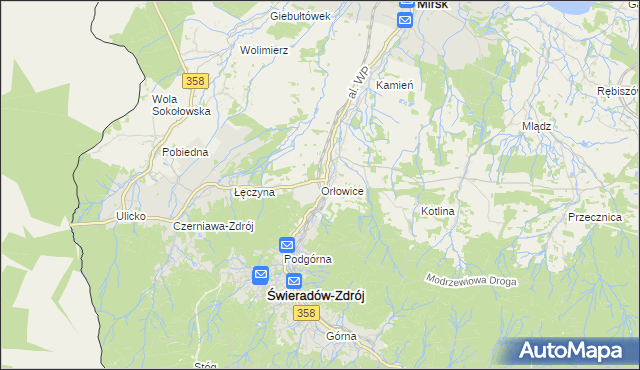 mapa Orłowice, Orłowice na mapie Targeo