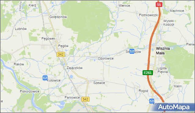 mapa Ozorowice, Ozorowice na mapie Targeo