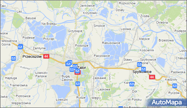 mapa Palczowice, Palczowice na mapie Targeo