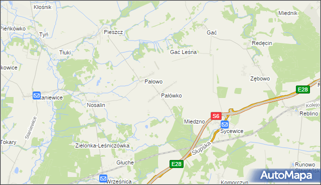 mapa Pałówko, Pałówko na mapie Targeo