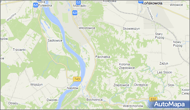 mapa Parchatka, Parchatka na mapie Targeo