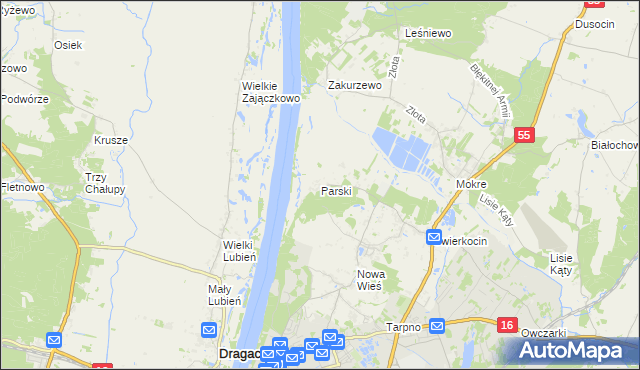 mapa Parski gmina Grudziądz, Parski gmina Grudziądz na mapie Targeo