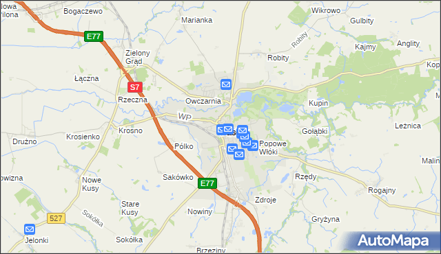 mapa Pasłęk, Pasłęk na mapie Targeo