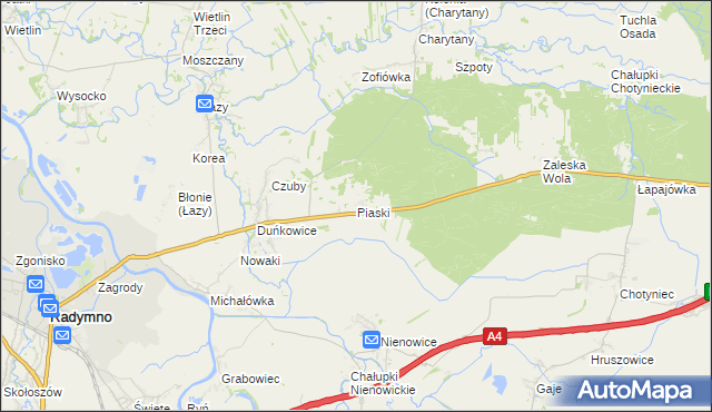mapa Piaski gmina Radymno, Piaski gmina Radymno na mapie Targeo