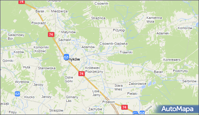 mapa Piaski Królewieckie, Piaski Królewieckie na mapie Targeo