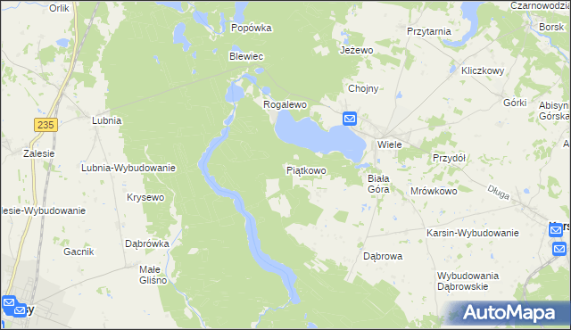 mapa Piątkowo gmina Karsin, Piątkowo gmina Karsin na mapie Targeo