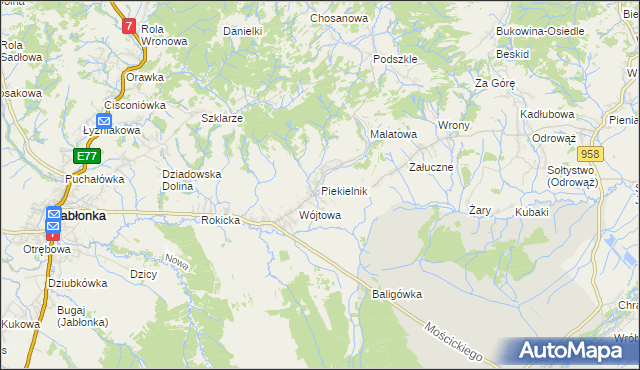 mapa Piekielnik, Piekielnik na mapie Targeo