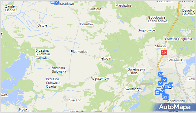 mapa Piękocin, Piękocin na mapie Targeo