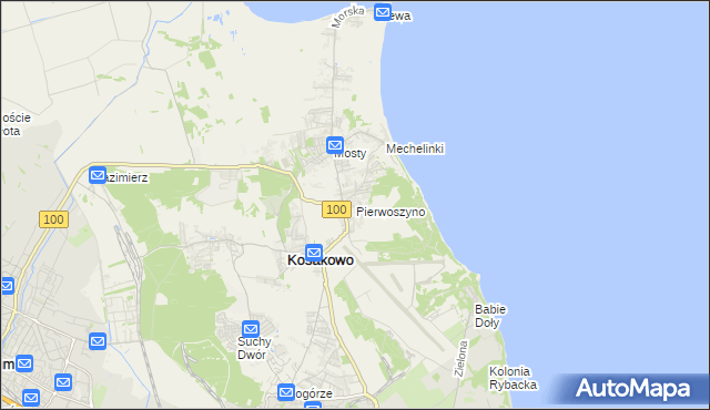mapa Pierwoszyno, Pierwoszyno na mapie Targeo