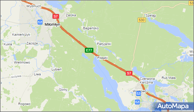 mapa Piławki, Piławki na mapie Targeo