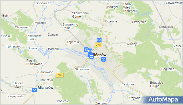 mapa Pińczów, Pińczów na mapie Targeo