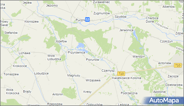 mapa Piorunówek, Piorunówek na mapie Targeo