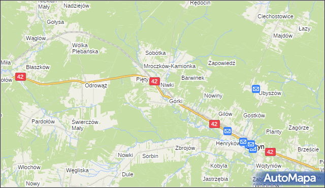 mapa Płaczków, Płaczków na mapie Targeo