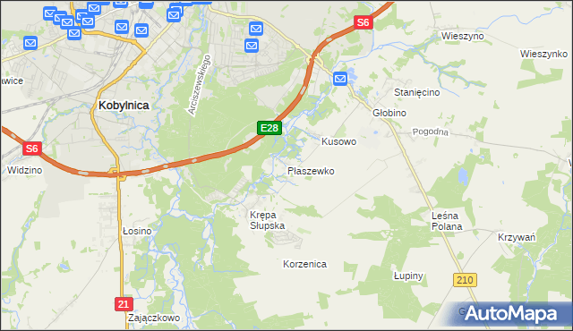 mapa Płaszewko, Płaszewko na mapie Targeo