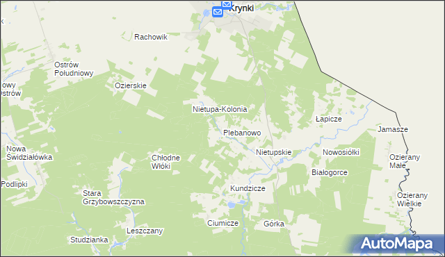 mapa Plebanowo, Plebanowo na mapie Targeo