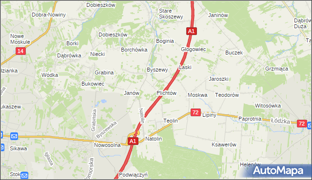 mapa Plichtów, Plichtów na mapie Targeo