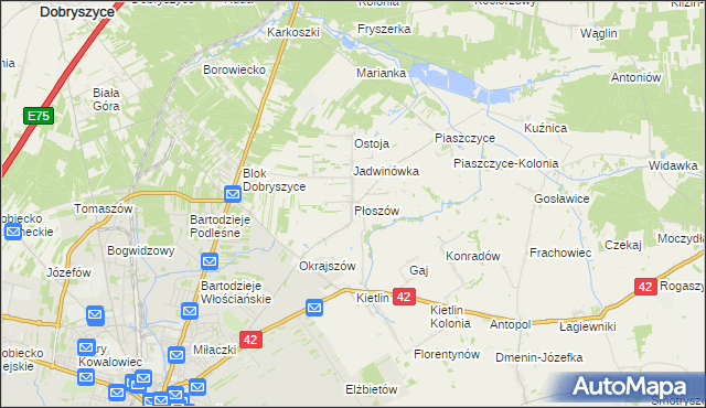 mapa Płoszów, Płoszów na mapie Targeo