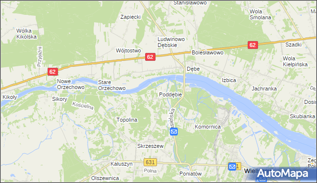 mapa Poddębie, Poddębie na mapie Targeo