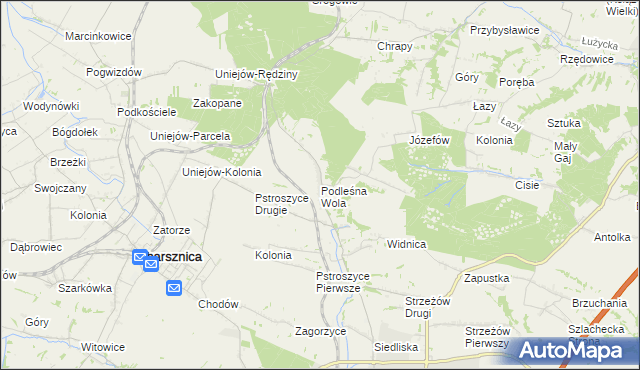 mapa Podleśna Wola, Podleśna Wola na mapie Targeo