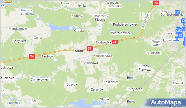mapa Podścichawa, Podścichawa na mapie Targeo
