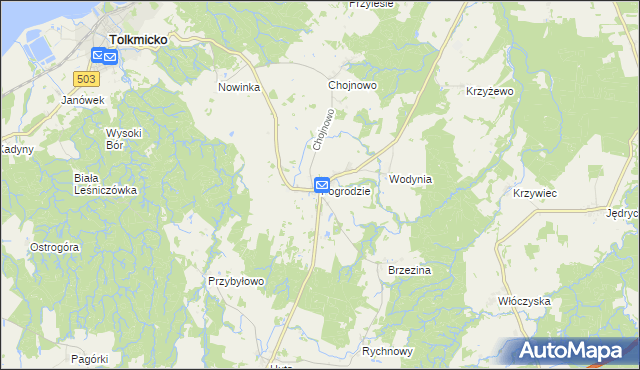 mapa Pogrodzie, Pogrodzie na mapie Targeo