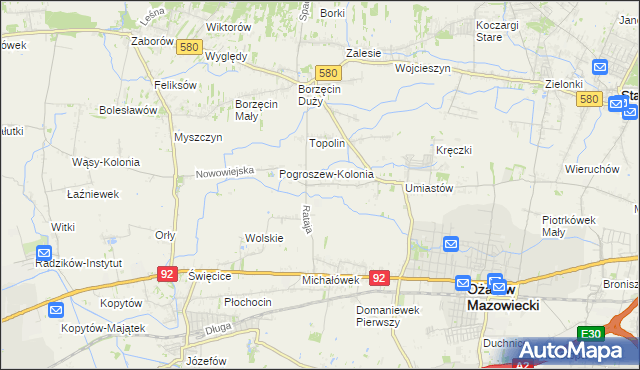 mapa Pogroszew, Pogroszew na mapie Targeo