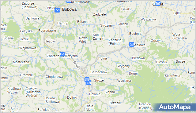 mapa Polna, Polna na mapie Targeo